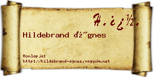 Hildebrand Ágnes névjegykártya
